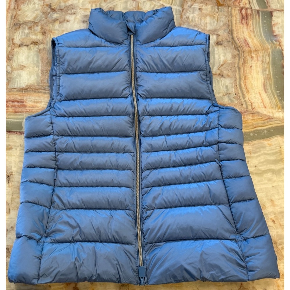 Save The Duck Womens Ultra Light Puffer Vest Jacket Blue Full Zip Outdoor 2/M